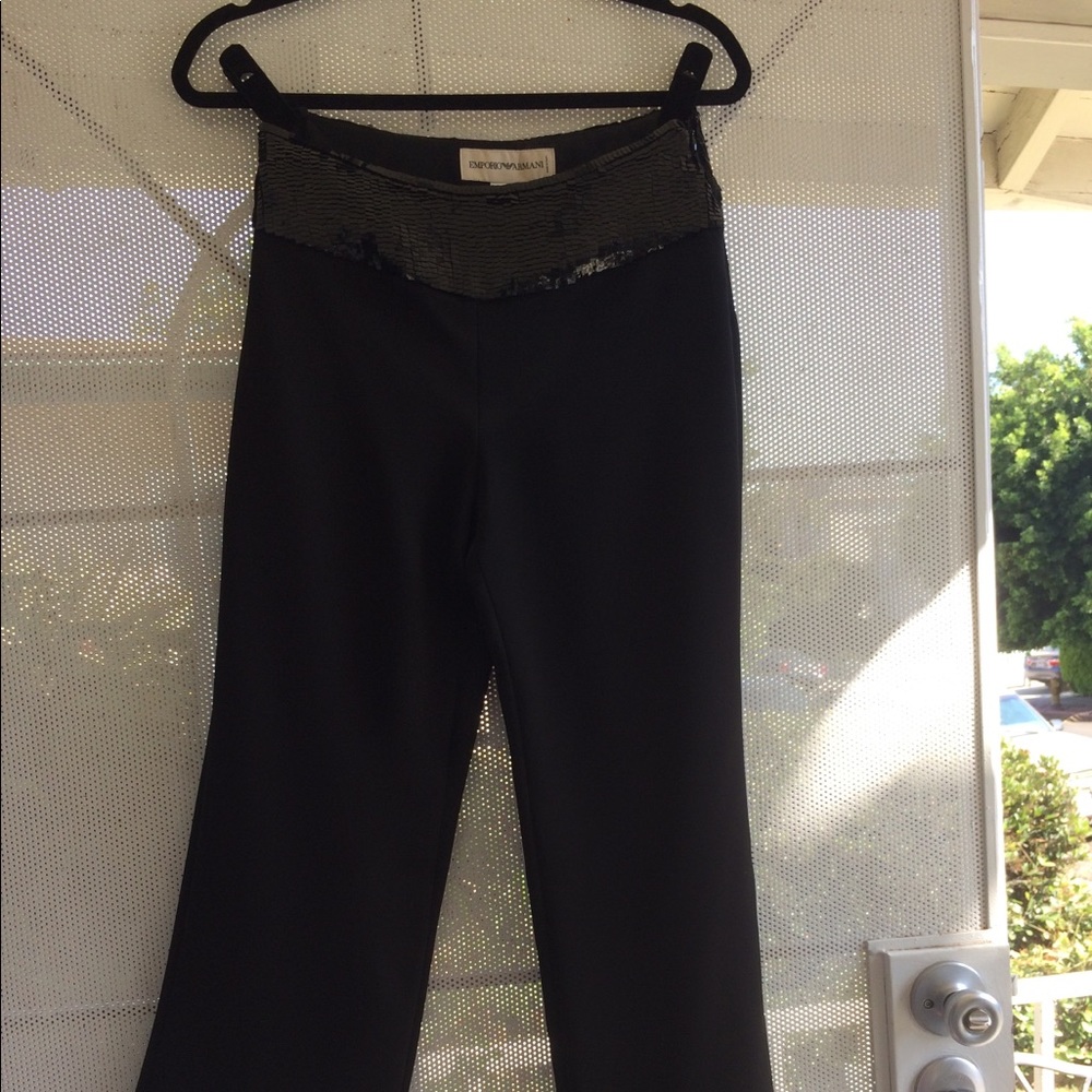 Armani beaded waist crepe evening pants